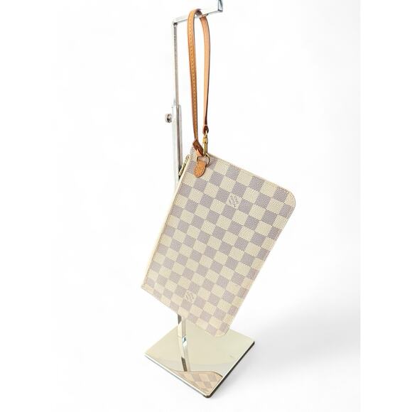 Louis Vuitton Pochette Damier Azur Canvas for Neverfull MM GM Accessory Bag - Picture 1 of 7